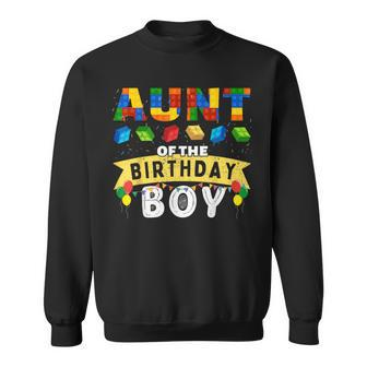 Aunt Of The Birthday Boy Building Blocks Master Builder Sweatshirt - Seseable