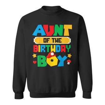 Aunt Of The Birthday Boy Game Gaming Family Matching Sweatshirt - Seseable