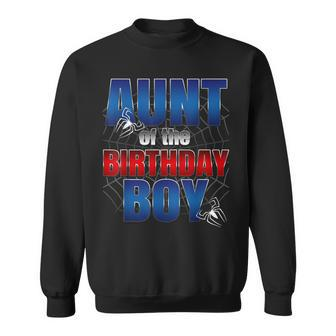 Aunt Of The Birthday Boy Spider Web Family Matching Sweatshirt - Thegiftio UK