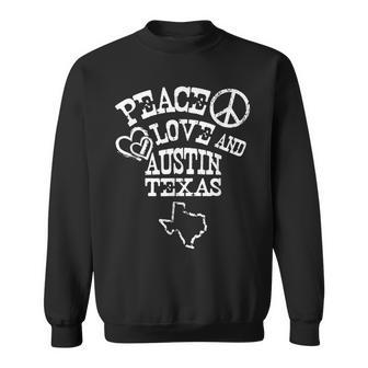 Austin Texas Souvenir Peace Love Austin Texas Sweatshirt - Monsterry CA
