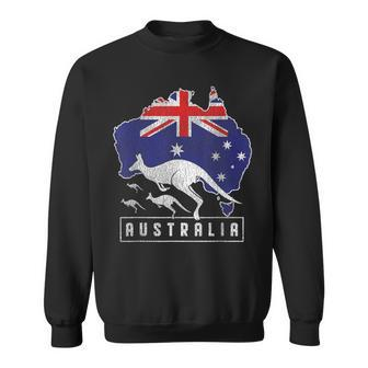 Australia Flag Zoo Animal Kangaroo Sweatshirt - Seseable