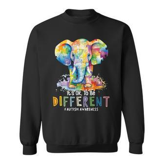 Autism Awareness Acceptance Elephant It's Ok To Be Different Sweatshirt - Monsterry UK