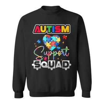 Autism Awareness Autism Squad Support Team Colorful Puzzle Sweatshirt | Mazezy AU