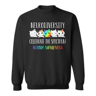 Autism Embrace Neurodiversity Celebrate The Spectrum Cat Sweatshirt - Seseable