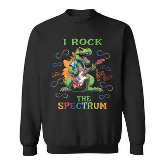 Autism Infinity Trex I Rock The Spectrum Sweatshirt - Seseable