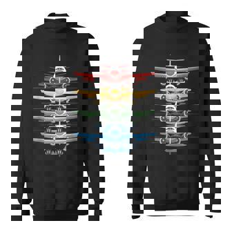 Aviation Airplane Flying Airline Colorful Enthusiast Pilot Sweatshirt - Seseable