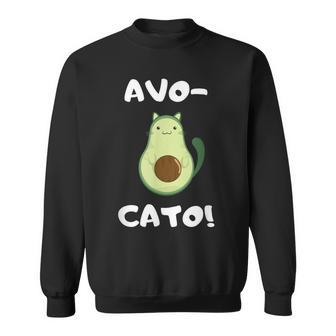 Avo-Cato Cat Avocado Meow Cat Sweatshirt - Seseable