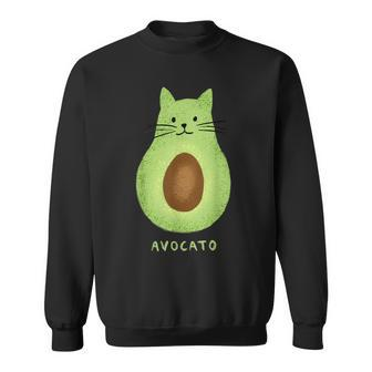 Avocato Cute Cat Avocado Vegan And Cat Owner Kitten Sweatshirt | Mazezy UK