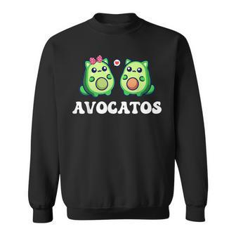 Avogato Avocado Paar Katze Kätzchenegan Avocatos Sweatshirt - Seseable