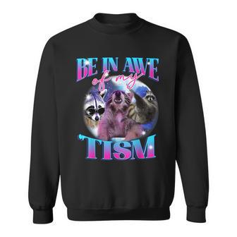 Be In Awe Of My 'Tism Autism Autistic Possum Opossum Meme Sweatshirt - Seseable