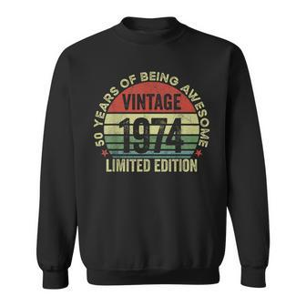 Awesome Since 1974 Limited Edition Vintage 50Th Birthday Sweatshirt - Seseable