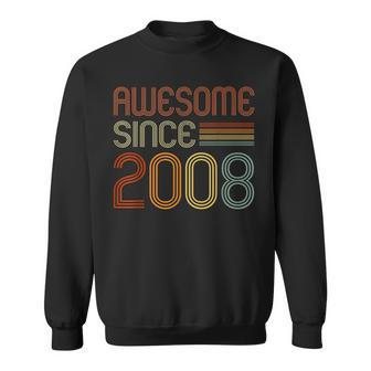 Awesome Since 2008 For Boys Girls 16Th Birthday Retro Sweatshirt - Monsterry