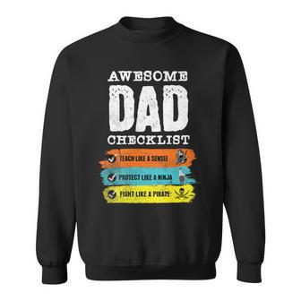 Awesome Dad Checklist Hilarious Geeky Sweatshirt - Monsterry AU