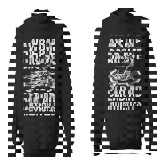 Awesome Dads Have Tattoos & Beards Motorcycle Father's Day Sweatshirt - Thegiftio