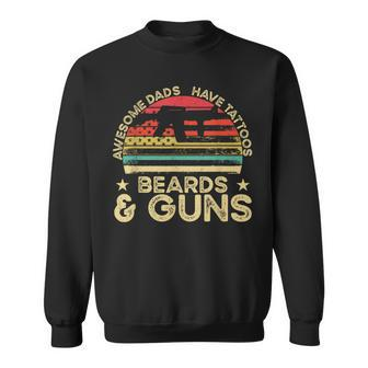 Awesome Dads Have Tattoos Beards & Guns Father's Day Mens Sweatshirt - Monsterry AU