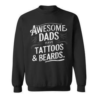 Awesome Dads Have Tattoos And Beards Father's Day July 4Th Sweatshirt - Thegiftio UK