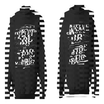 Awesome Dads Have Tattoos And Beards Father's Day July 4Th Sweatshirt - Thegiftio