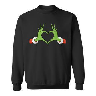 Awesome Elf With Cute Heart Hands Style Christmas Costumes Sweatshirt - Seseable