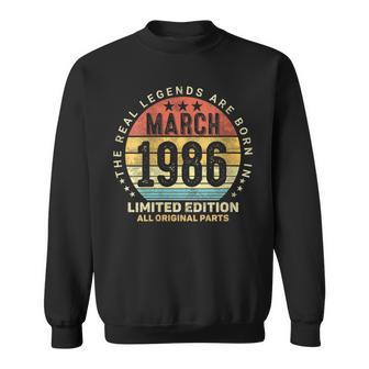 Awesome March 1986 Vintage 38Th Birthday Made In 1986 Sweatshirt | Mazezy