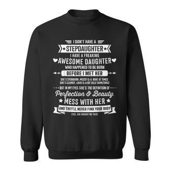 Awesome Stepdaughter For Step Bonus Dad Fathers Day Birthday Sweatshirt - Monsterry DE