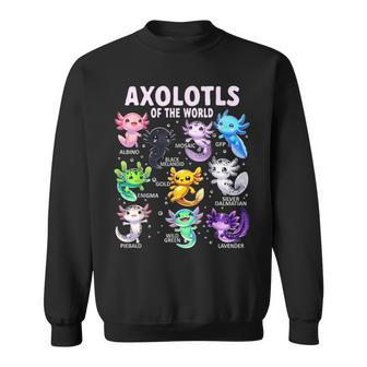 Axolotl Kawaii Axolotls Of The World Axolotl Animals Sweatshirt | Mazezy