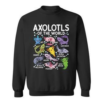 Axolotls Of The World Cute Kawaii Axolotl Sweatshirt - Monsterry