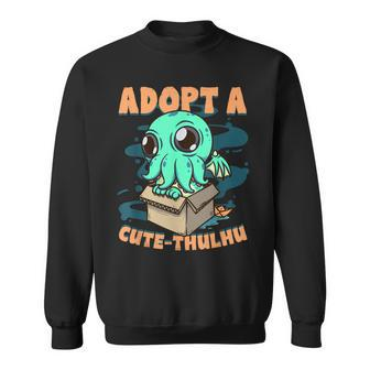 Baby Cthulhu Adopt A Cute-Thulhu Cute Kawaii Cthulhu Sweatshirt - Monsterry