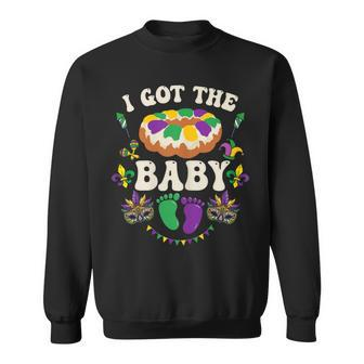 I Got The Baby Pregnancy Announcement Mardi Gras Sweatshirt - Thegiftio UK