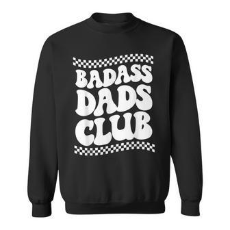 Badass Dads Club Groovy Retro Skeleton Dad Life Father's Day Sweatshirt - Thegiftio UK