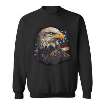 Bald Eagle Us American Flag 4Th Of July Proud Patriotic Sweatshirt - Seseable