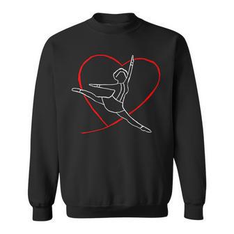 Balletttänzerin Herz-Silhouette Sweatshirt, Unisex Design für Tanzliebhaber - Seseable