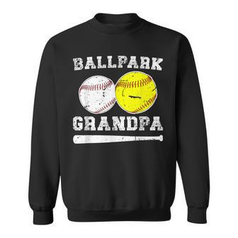 Ballpark Grandpa Softball Baseball Grandpa Of Ballers Sweatshirt - Monsterry UK