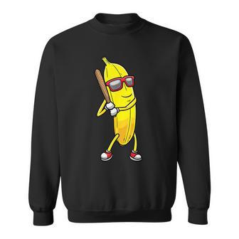 Banana Playing Baseball Fruit Lover Baseball Player Sweatshirt | Mazezy DE