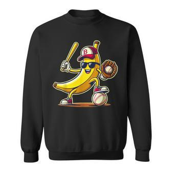 Banana Playing Baseball Fruit Lover Baseball Player Sweatshirt - Monsterry AU