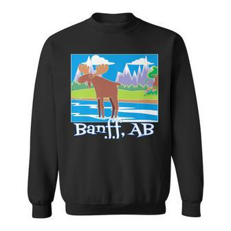 Banff Colorful Moose Nature Wildlife Summer Spring Sweatshirt - Monsterry CA