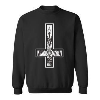 Baphomet Inverted Cross Occult Satanism Hail Satan Sweatshirt - Thegiftio UK