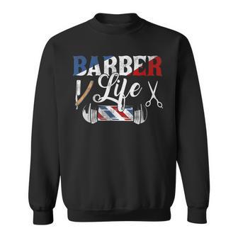 Barber-Life Pole Scissors Blade Vintage Shop Hairstylist Sweatshirt - Monsterry AU