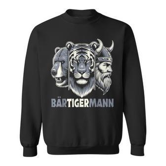 Bärtigermann Viking Beard Full Beard Tiger Man Black Sweatshirt - Seseable