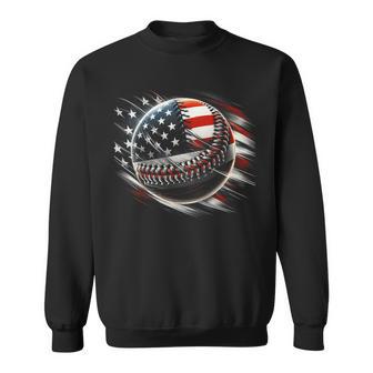 Baseball 4Th Of July Usa American Flag Boys Patriotic Sweatshirt - Monsterry DE