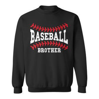 Baseball Brother Laces Little League Big Bro Matching Family Sweatshirt | Mazezy