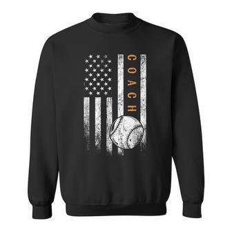 Baseball Coach American Flag Baseball Trainer Coaching Sweatshirt - Monsterry DE