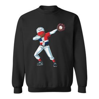 Baseball Dabbing Dominican Republic Player Catcher Pitcher Sweatshirt - Monsterry