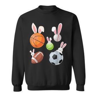 Basketball Baseball Football Soccer Sports Easter Bunny Sweatshirt - Seseable