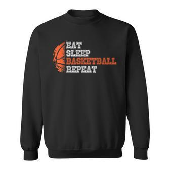 Basketball Player Boy Eat Sleep Basketball Repeat Sweatshirt - Seseable