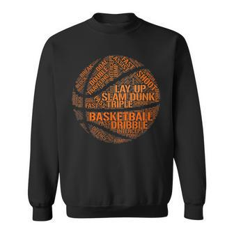 Basketball Terms Motivational Word Cloud Boys Girls Sweatshirt - Thegiftio UK