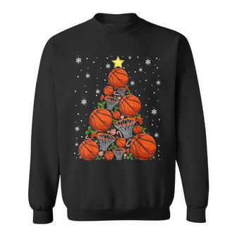 Basketball Xmas Tree Lights Santa Basketball Christmas Sweatshirt - Thegiftio UK