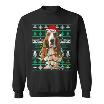 Basset Hound Dog Christmas Ugly Christmas Sweater Sweatshirt - Seseable