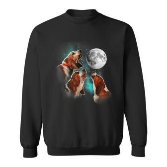 Basset Hound Howling At The Moon Basset Hound Sweatshirt - Monsterry DE
