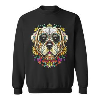 Bdaz Labrador Lab Dog Sugar Skull Day Of The Dead Sweatshirt | Mazezy