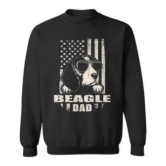 Beagle Dad Cool Vintage Retro Proud American Sweatshirt | Mazezy CA